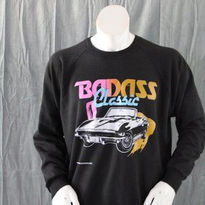 Vintage Graphic Sweater - Badass Classic Sportscar - Men's Extra-Large